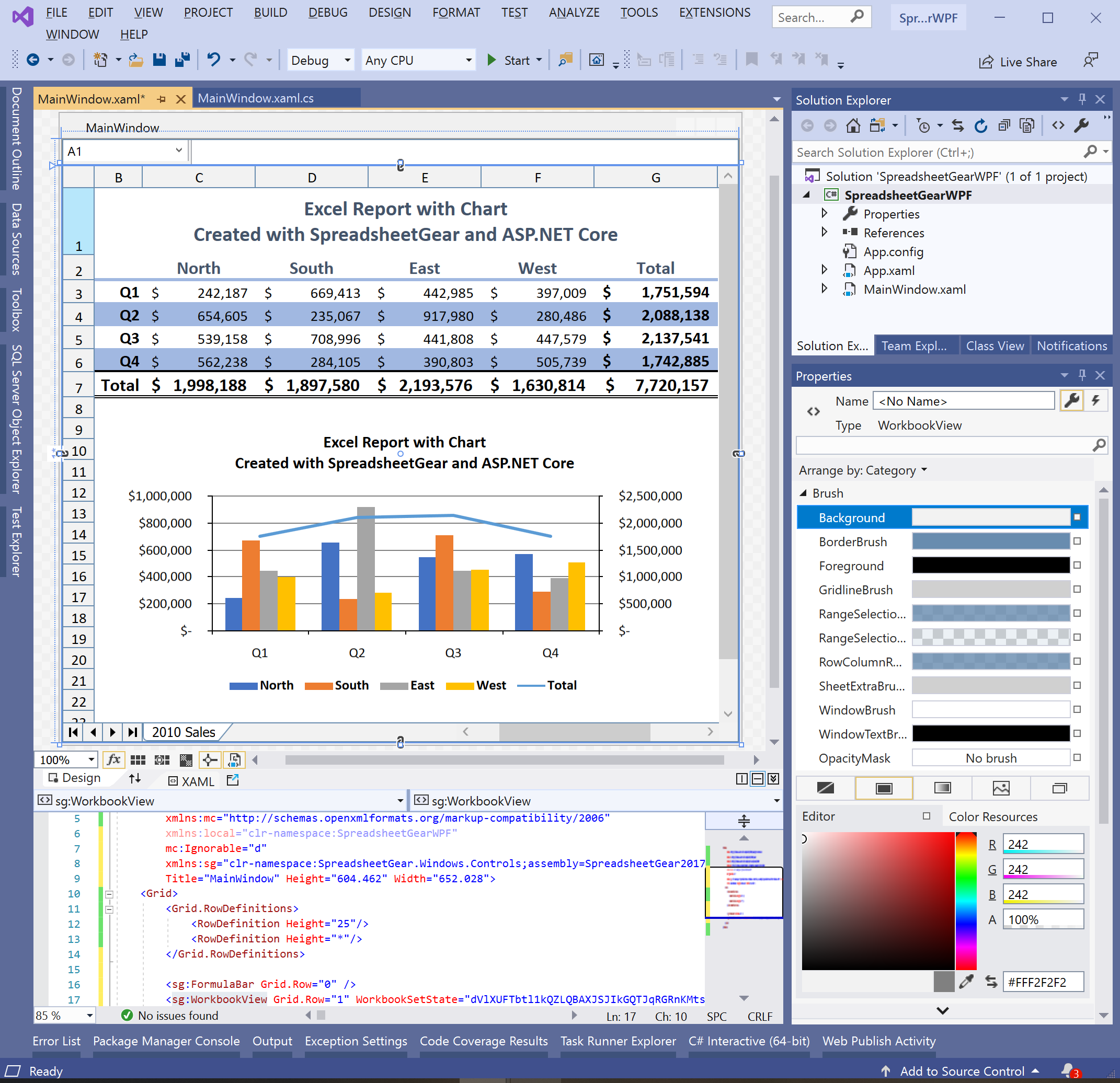 Windows Desktop Controls SpreadsheetGear